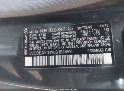 Lot #2992829286 1990 MERCEDES-BENZ 300 CE