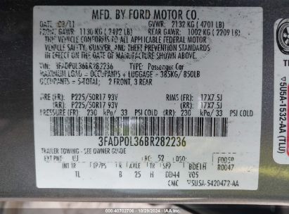 Lot #3056473180 2011 FORD FUSION HYBRID