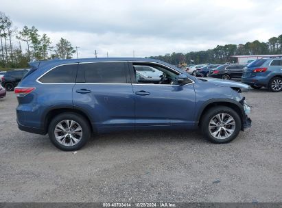 Lot #2995296981 2015 TOYOTA HIGHLANDER LE PLUS V6