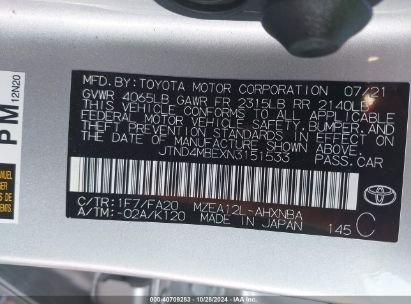 Lot #3035707684 2022 TOYOTA COROLLA SE NIGHTSHADE EDITION