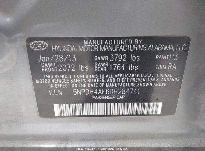 Lot #3035074711 2013 HYUNDAI ELANTRA GLS