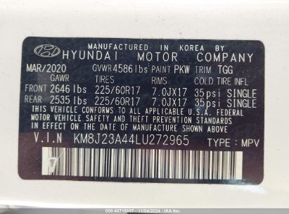 Lot #3035085187 2020 HYUNDAI TUCSON SE