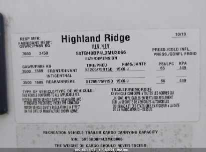 Lot #2992821946 2020 HIGHLAND RIDGE OTHER