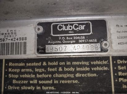 Lot #3052075857 1995 CLUB CAR OTHER