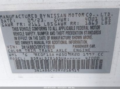 Lot #2992829040 2024 NISSAN SENTRA SV XTRONIC CVT