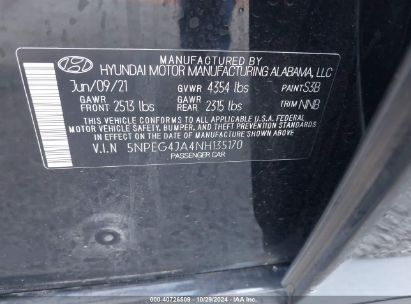 Lot #2992832585 2022 HYUNDAI SONATA SE