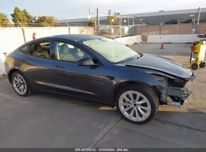 Lot #2992832579 2022 TESLA MODEL 3 REAR-WHEEL DRIVE