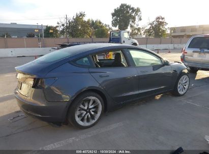 Lot #2992832579 2022 TESLA MODEL 3 REAR-WHEEL DRIVE