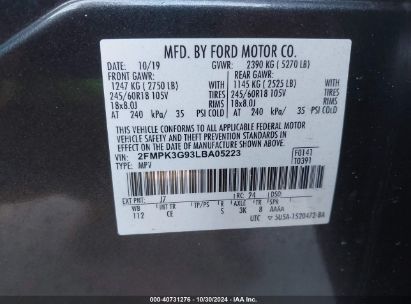 Lot #2995296373 2020 FORD EDGE SE