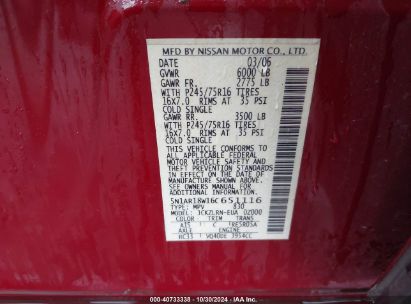 Lot #2992832543 2006 NISSAN PATHFINDER S