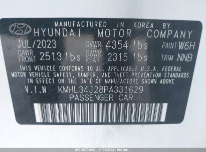 Lot #2995295539 2023 HYUNDAI SONATA LIMITED