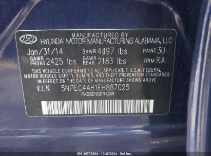 Lot #2992822216 2014 HYUNDAI SONATA LIMITED 2.0T