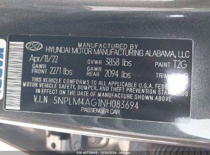 Lot #3035084876 2022 HYUNDAI ELANTRA SEL