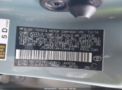 Lot #3020797943 2017 TOYOTA PRIUS V THREE