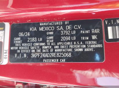 Lot #2992831541 2024 KIA FORTE LXS