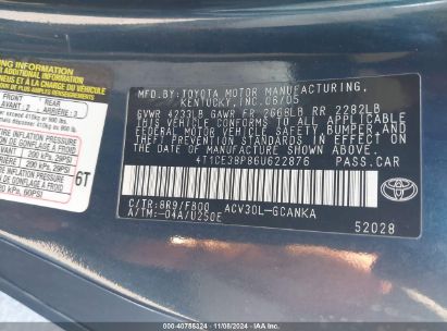 Lot #3010279875 2006 TOYOTA CAMRY SOLARA SE