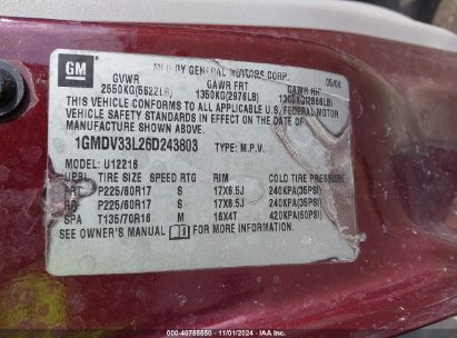 Lot #3037530556 2006 PONTIAC MONTANA SV6