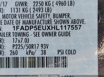 Lot #3037546092 2017 FORD C-MAX ENERGI SE