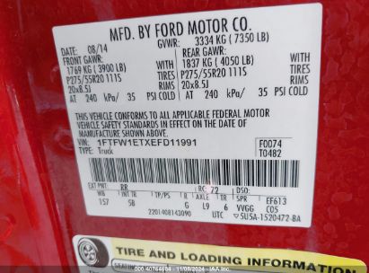 Lot #2992832415 2014 FORD F-150 FX4