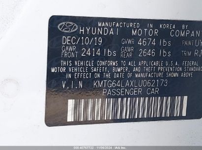 Lot #3035095195 2020 HYUNDAI GENESIS SEDAN