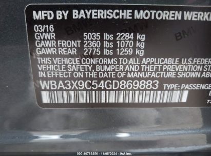 Lot #2995295248 2016 BMW 335I GRAN TURISMO XDRIVE