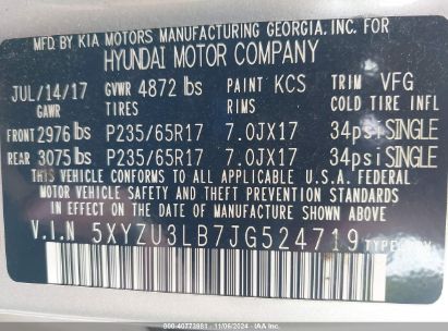 Lot #3056472831 2018 HYUNDAI SANTA FE SPORT 2.4L