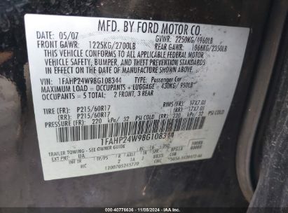 Lot #3002837168 2008 FORD TAURUS SEL