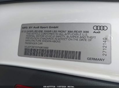 Lot #2992821332 2023 AUDI RS 7 SPORTBACK TFSI QUATTRO TIPTRONIC