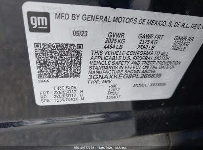 Lot #2990346797 2023 CHEVROLET EQUINOX FWD LT