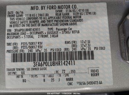 Lot #2992832231 2017 FORD FUSION HYBRID SE