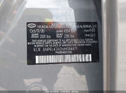 Lot #3035073561 2021 HYUNDAI SONATA SEL