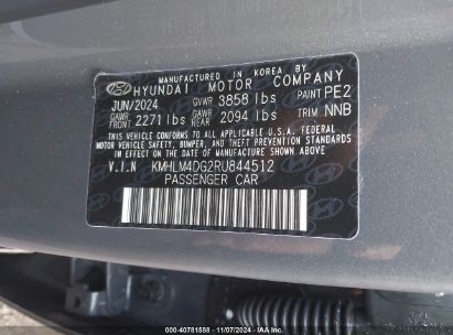 Lot #3037131353 2024 HYUNDAI ELANTRA SEL