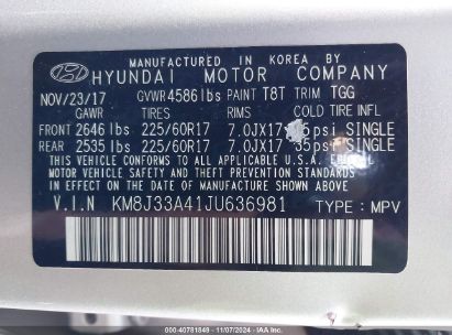 Lot #3035073671 2018 HYUNDAI TUCSON SEL