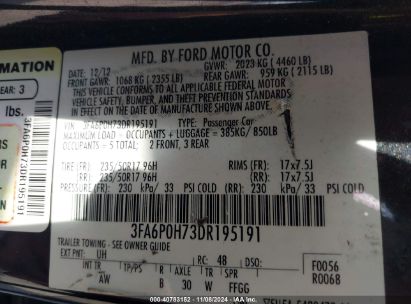 Lot #3035084343 2013 FORD FUSION SE