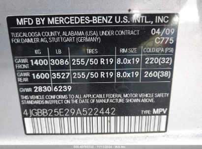 Lot #2995294991 2009 MERCEDES-BENZ ML 320 BLUETEC 4MATIC