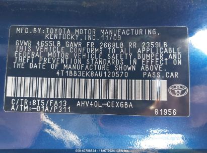 Lot #3035073079 2010 TOYOTA CAMRY HYBRID