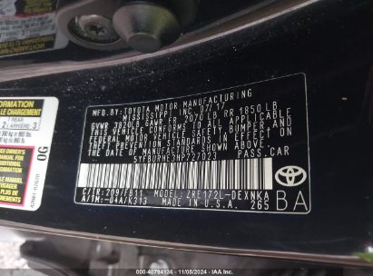 Lot #2992821483 2017 TOYOTA COROLLA LE