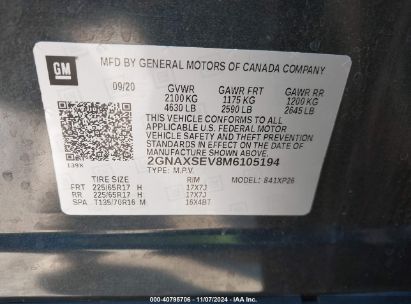 Lot #2995294731 2021 CHEVROLET EQUINOX AWD LS