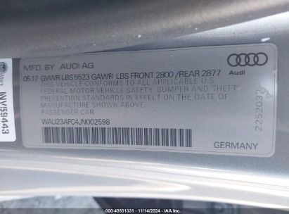 Lot #3048458792 2018 AUDI A7 3.0T PREMIUM PLUS