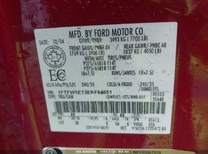 Lot #3035095671 2014 FORD F-150 FX4