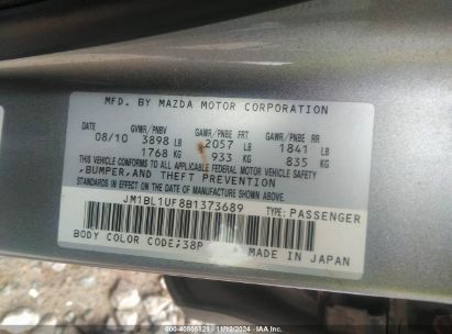 Lot #3005345494 2011 MAZDA MAZDA3 I SPORT