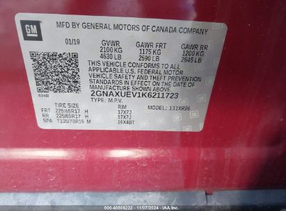 Lot #3035083671 2019 CHEVROLET EQUINOX LT