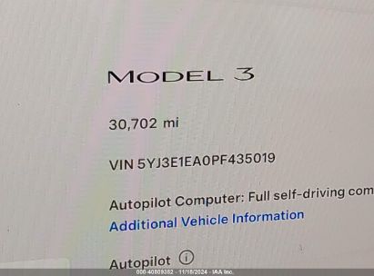 Lot #3035094758 2023 TESLA MODEL 3 REAR-WHEEL DRIVE