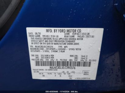 Lot #2995294669 2020 FORD ECOSPORT SE