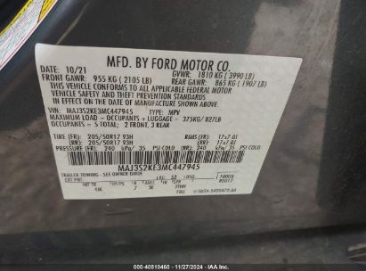 Lot #3035083749 2021 FORD ECOSPORT TITANIUM