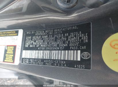 Lot #3052075726 2014 TOYOTA CAMRY L/SE/LE/XLE