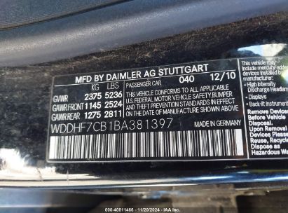 Lot #3051077469 2011 MERCEDES-BENZ E 550