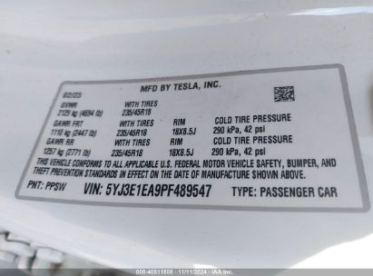 Lot #3034472693 2023 TESLA MODEL 3 REAR-WHEEL DRIVE