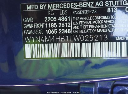 Lot #3042569829 2020 MERCEDES-BENZ GLB 250 4MATIC