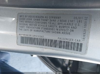 Lot #2992832148 2002 VOLKSWAGEN PASSAT GLX